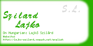 szilard lajko business card