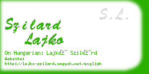 szilard lajko business card